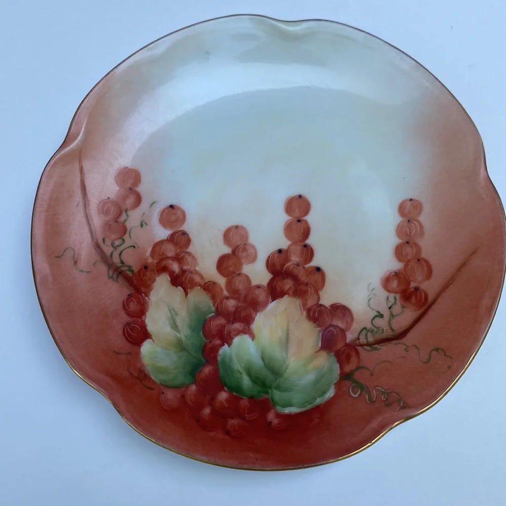 Antique Louise Bavaria Beautifully Painted Lot of 2 Bread Plates Stamp on back